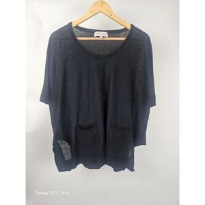 Women's Philosophy Republic Clothing, szM, black 3/4 sleeve flowey top